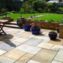 Fossil Mint Indian Sandstone Natural Calibrated Patio Paving Slabs Pack 15.5m2 22mm