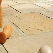 Golden Brown Indian Sandstone Natural Calibrated Patio Paving Slabs Pack 18.5m2 22mm