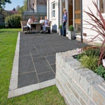 Kota Black Indian Limestone Sawn Edge Calibrated Patio Paving Slabs Pack 600 X 900 - 16.5m2 22mm