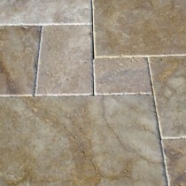 Travertine Stone Tumbled Patio Paving Slabs Pack 16.35m2 30mm