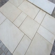 White Mint Indian Sandstone Honed Calibrated Patio Paving Slabs Pack 18.5m2 22mm