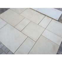 White Mint Indian Sandstone Honed and Sawn Calibrated Patio Paving Slab Pack 18.5m2 600 x900 22mm